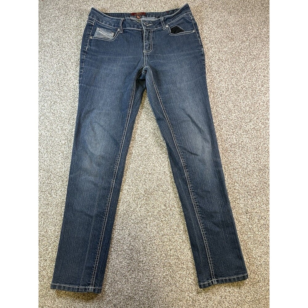 One5One Womens Mid Rise Jeans Size 8 Y2K Mall Skinny Blue‎